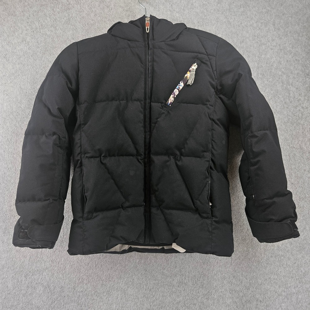 SPYDER KIDS | Black Puffer Jacket Size 10 Hooded Insulated Winter Coat